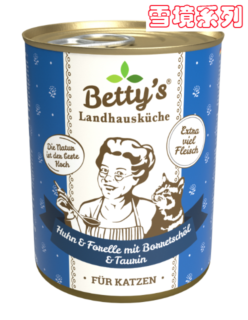 Betty's Country Kitchen Cat - Chicken and Trout & Borage Oil (400g)